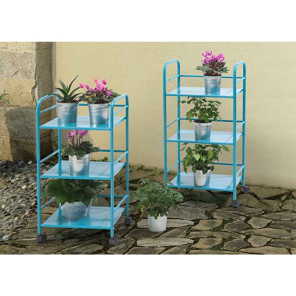 small metal shelf unit