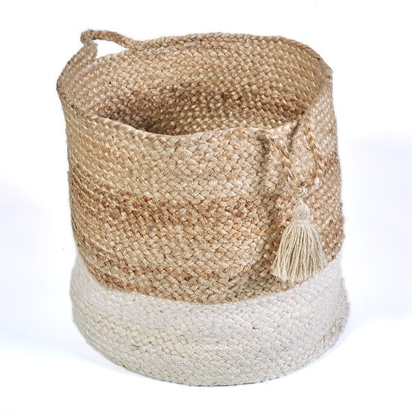 Sevita Two-Toned Jute Decorative Storage Basket (15 in.) - 15" x 15" x 15"