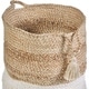 preview thumbnail 3 of 7, Sevita Two-Toned Jute Decorative Storage Basket (15 in.) - 15" x 15" x 15"