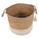 preview thumbnail 8 of 7, LR Home Montego Two-Toned Jute Decorative Storage Basket (15 in.) - 15" x 15" x 15"