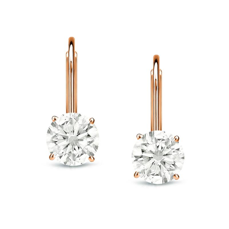 Auriya 1ctw Round Solitaire Diamond Earrings 14k Gold - 5mm (J-K, SI2-SI3)