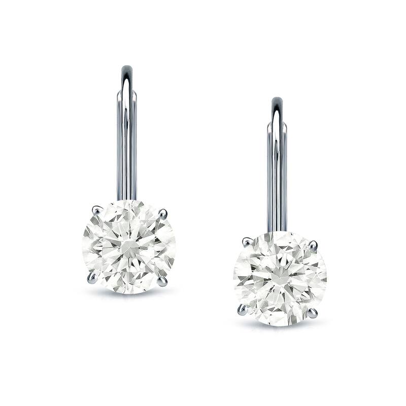 Auriya 1ctw Round Solitaire Diamond Earrings 14k Gold - 5mm (J-K, SI2-SI3)