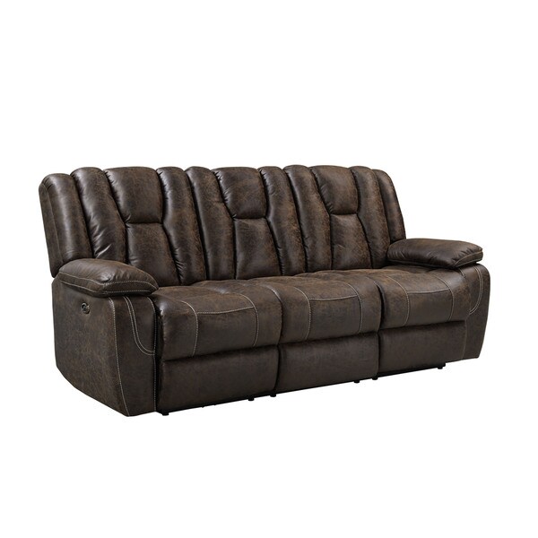 Standard Furniture Rainier Dark Brown Faux Leather Manual Standard Furniture Rainier Dark Brown Faux Leather Manual Motion Sofa