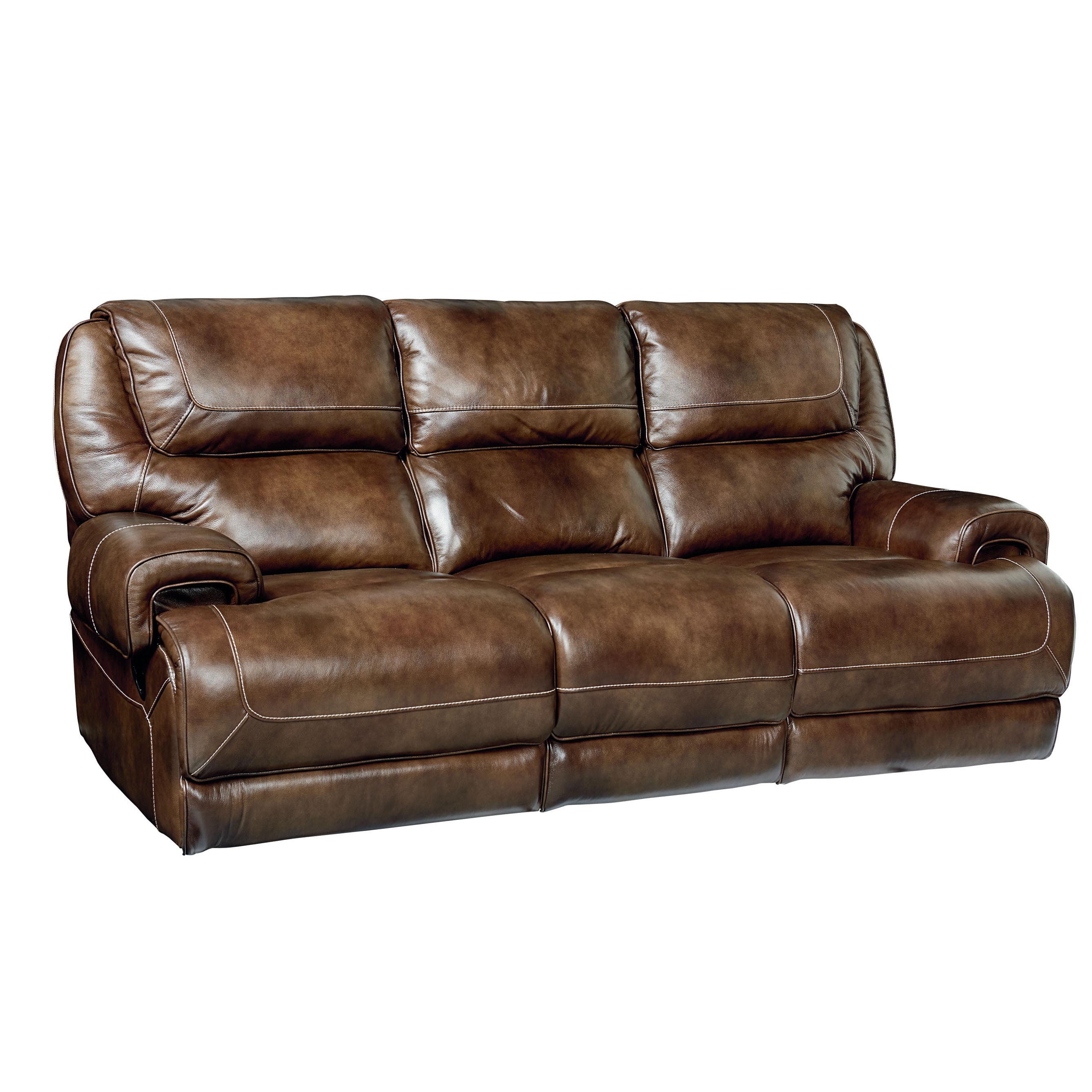 Standard Furniture Chisholm Rustic Brown Leather Manual Motion Sofa Standard Furniture Chisholm Rustic Brown Leather Manual Motion Sofa