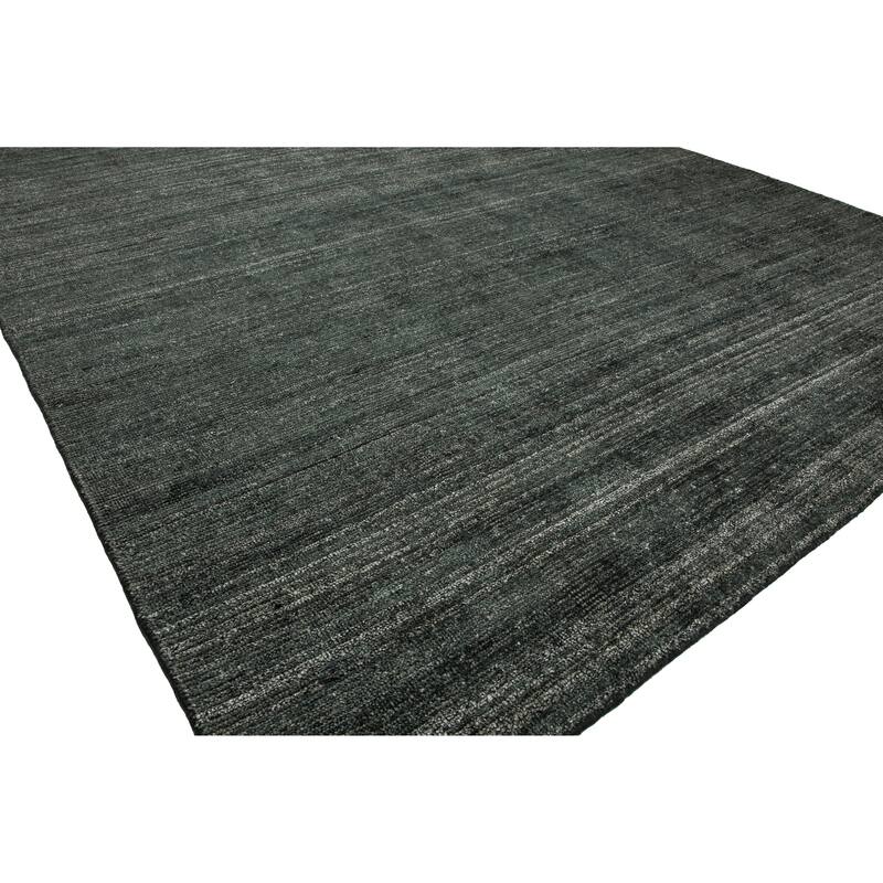 Handmade Graphite Wool and Viscose Area Rug