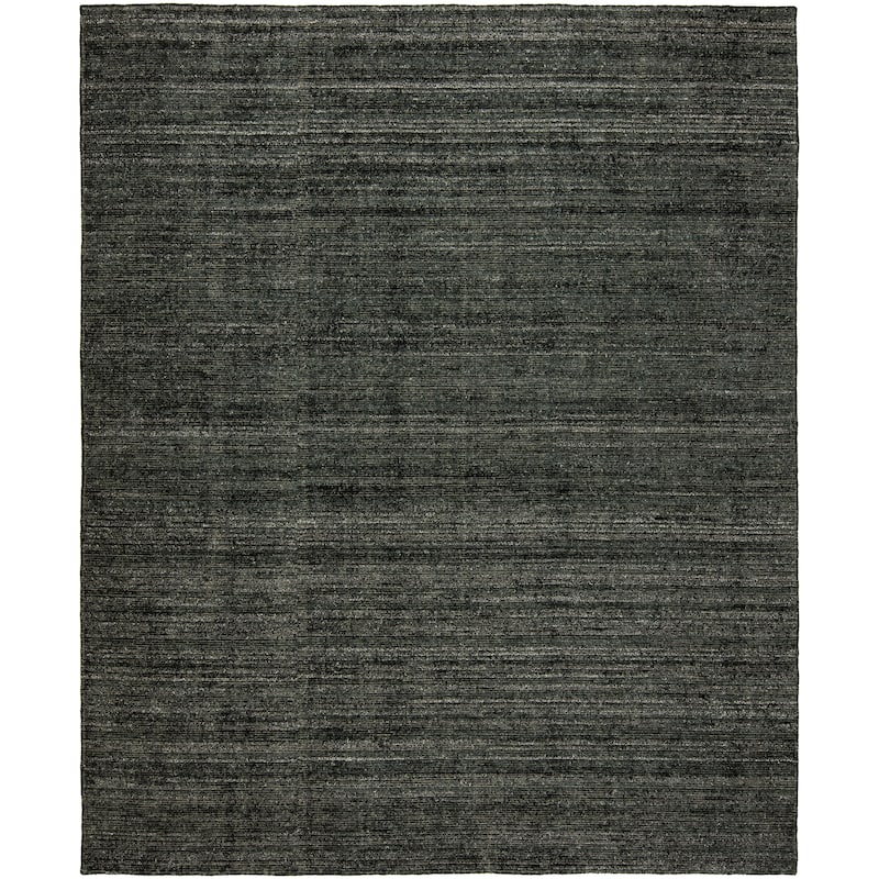 Handmade Graphite Wool and Viscose Area Rug
