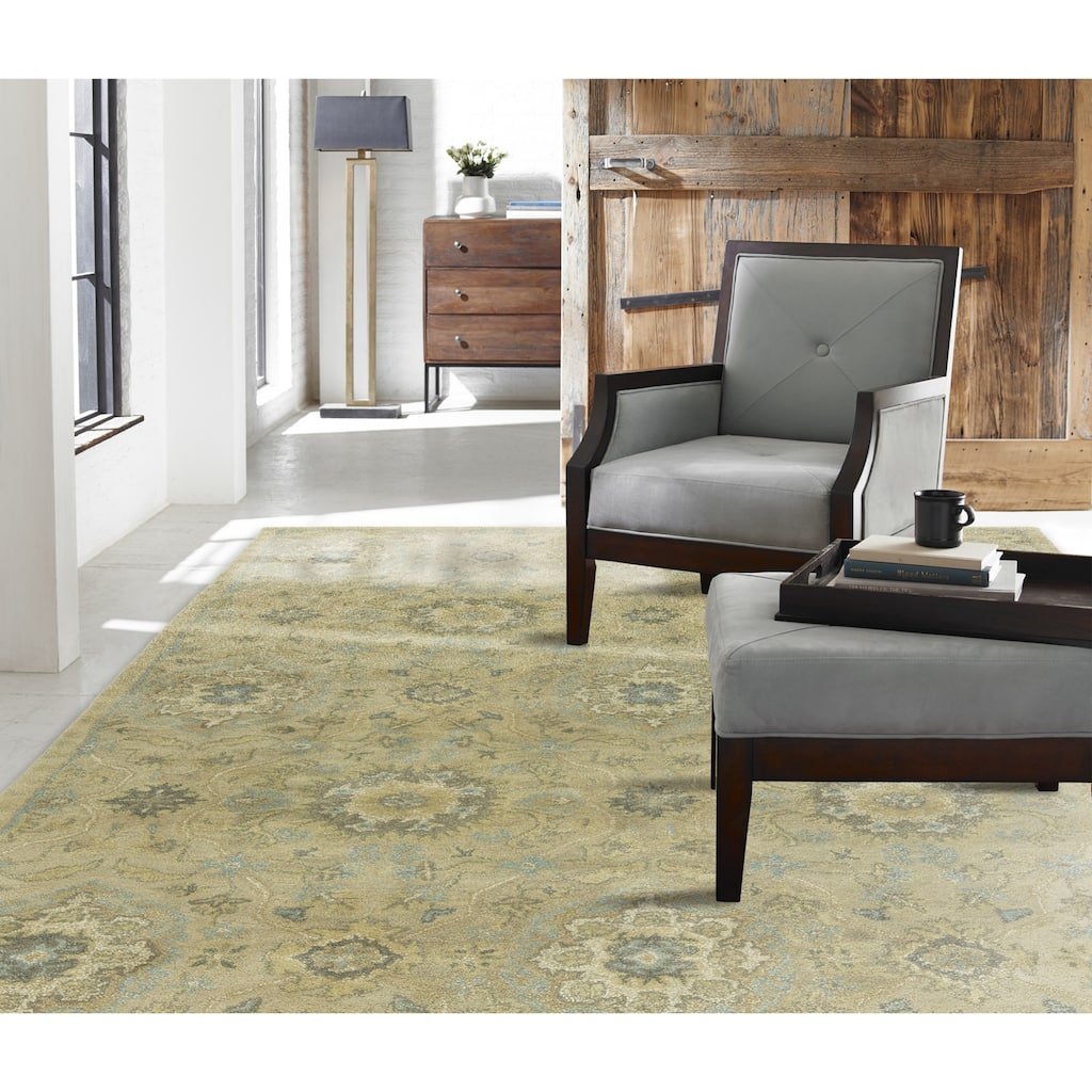 Seville Ivorycolored Wool/Viscose Hand-tufted Area Rug