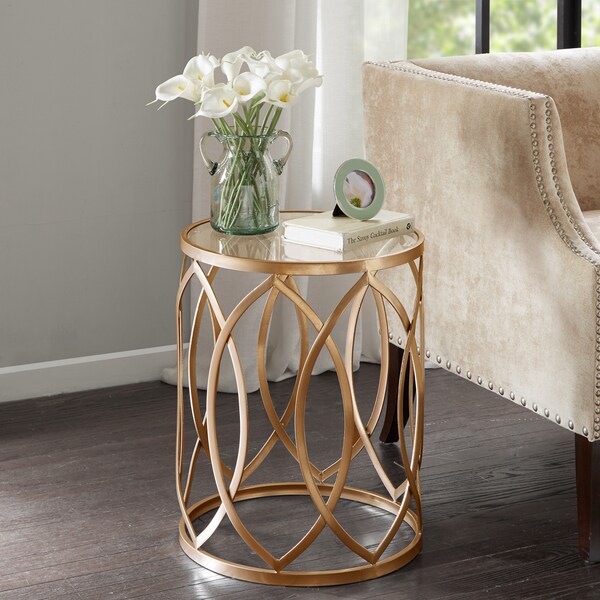 Silver Orchid Grant Gold Gl Metal Eyelet Accent Table On Silver Orchid Grant Gold Gl Metal Eyelet Accent Table