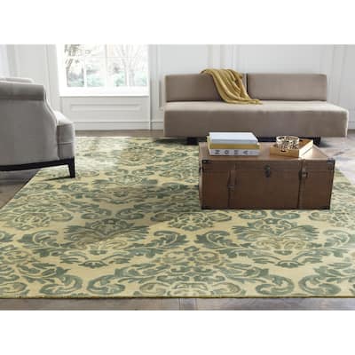 Seville Beige/Jade Hand-tufted Area Rug