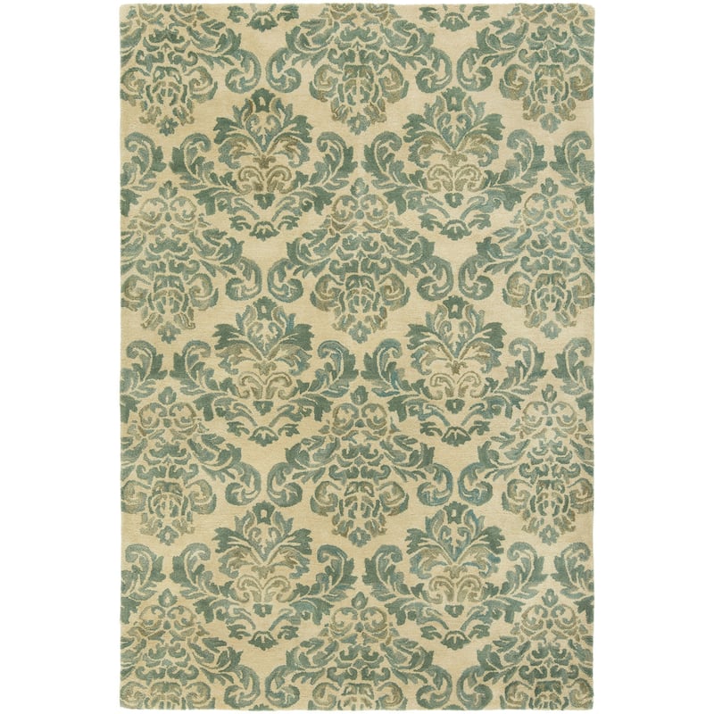Seville Beige/Jade Hand-tufted Area Rug