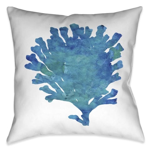 Laural Home Aqua Coral Indoor/Outdoor Decorative Pillow