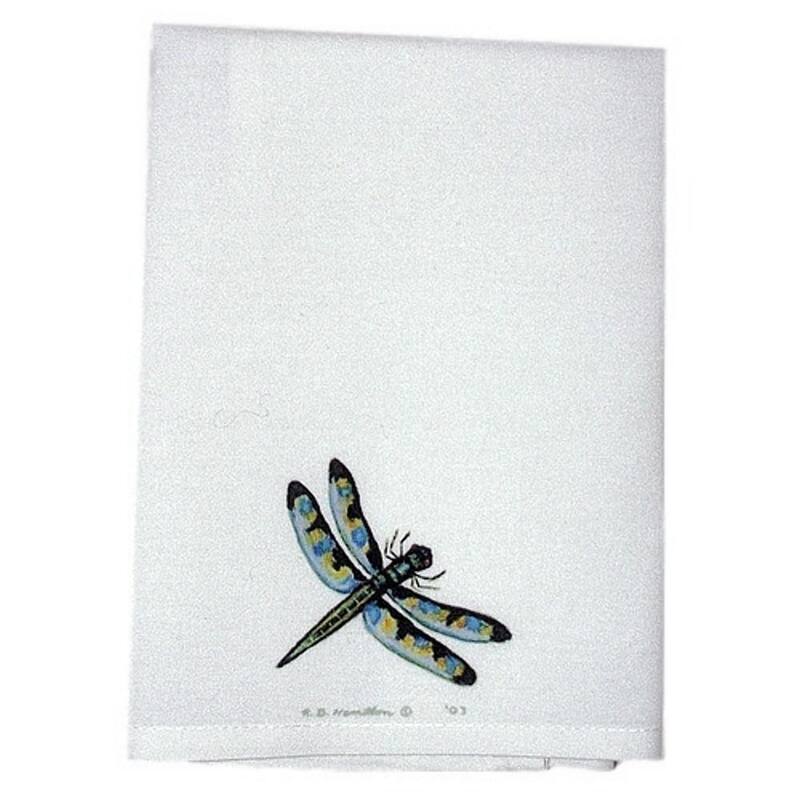 Green Dragonfly Guest Towel Set of 2