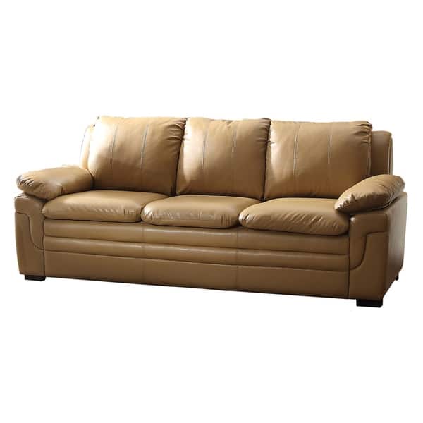 Shop Lyke Home Extra Plush Faux Leather Sofa Free Shipping Today