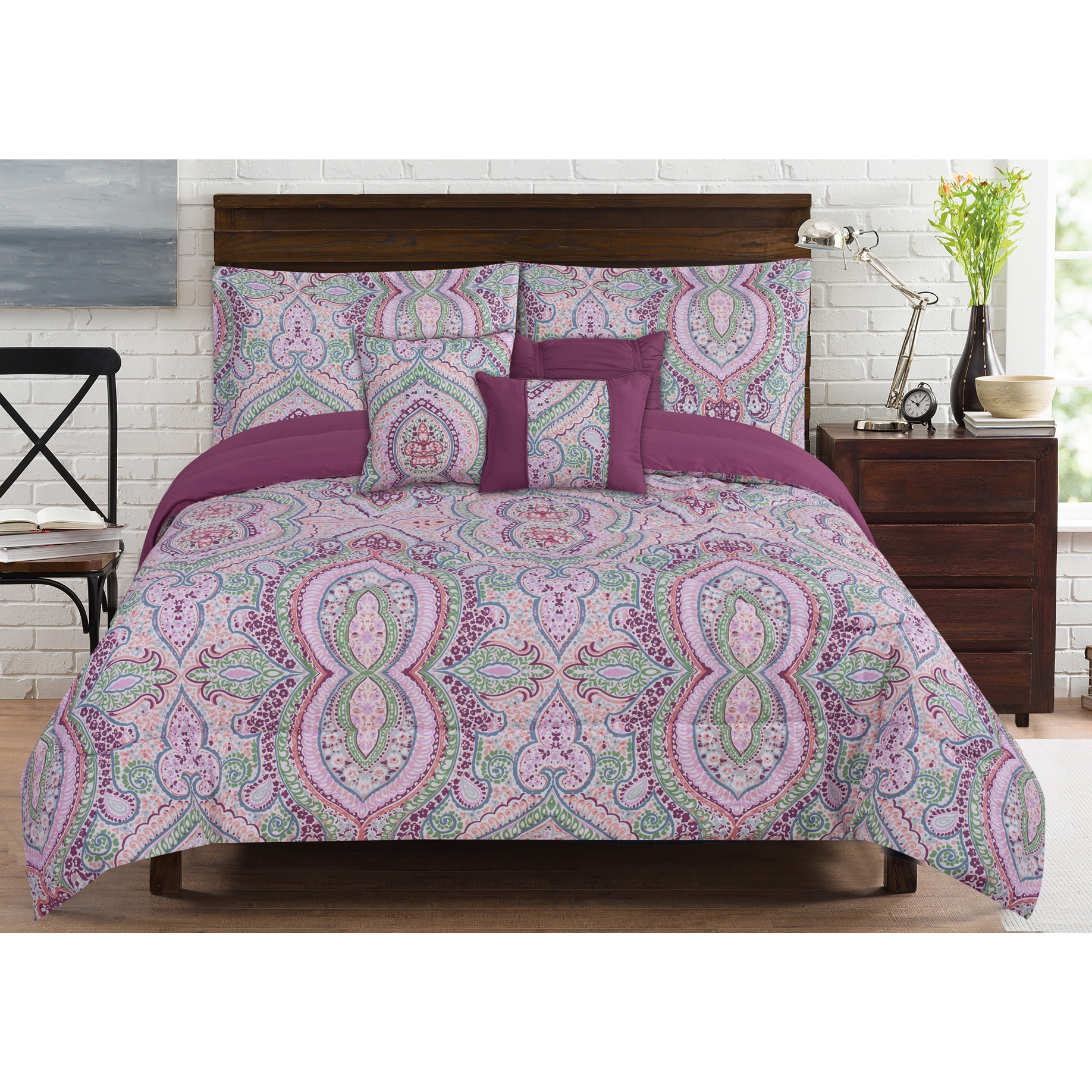 The Pillow Collection Kiasax Damask Bedding Sham Mango Euro//26 x 26