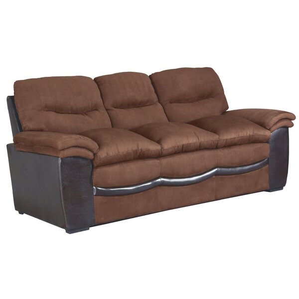 Lyke Home Chocolate Microfiber Leather Sofa