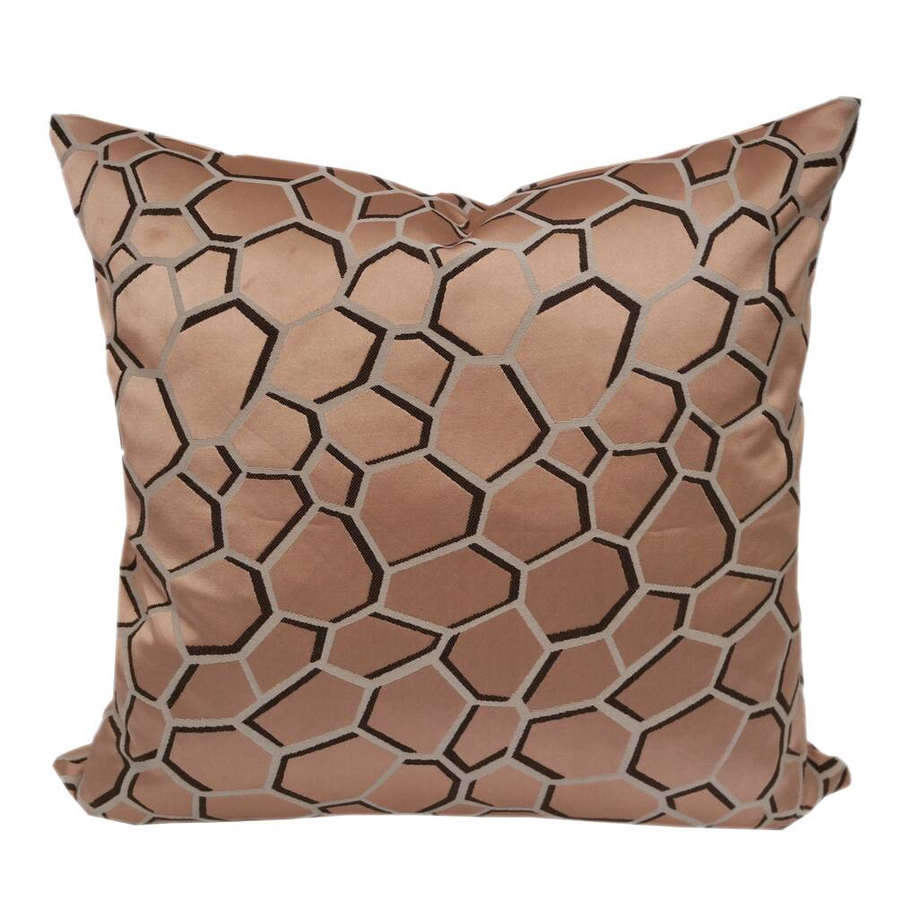 Chic Modern Copper Satin jacquard Poly Geometric Throw Throw Pillowby Home Accent Pillows