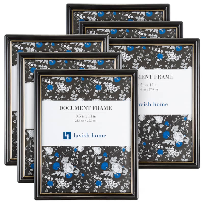 Picture Frame Set, 8.5 x 11 Document Frame Pack for Picture Gallery Wall with Hangers, Set of 6 by Lavish Home
