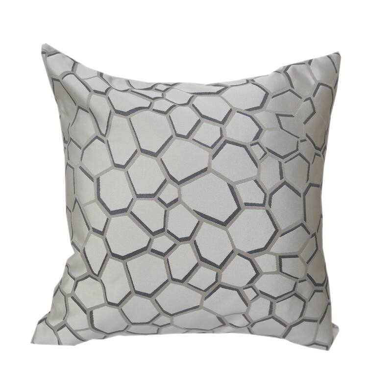 Chic Modern Silver Satin jacquard Poly Geometric Throw Throw Pillow by Home Accent Pillows