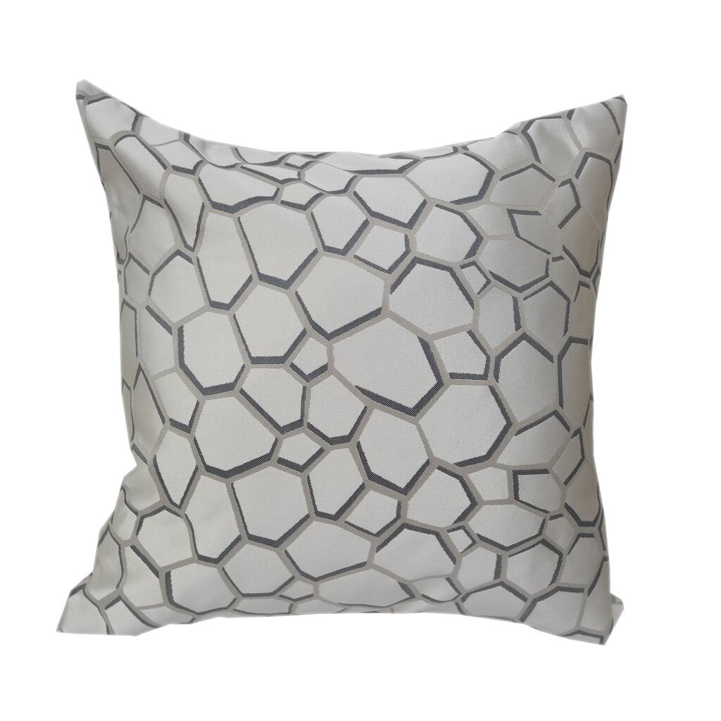 Chic Modern Silver Satin jacquard Poly Geometric Throw Throw Pillow by Home Accent Pillows
