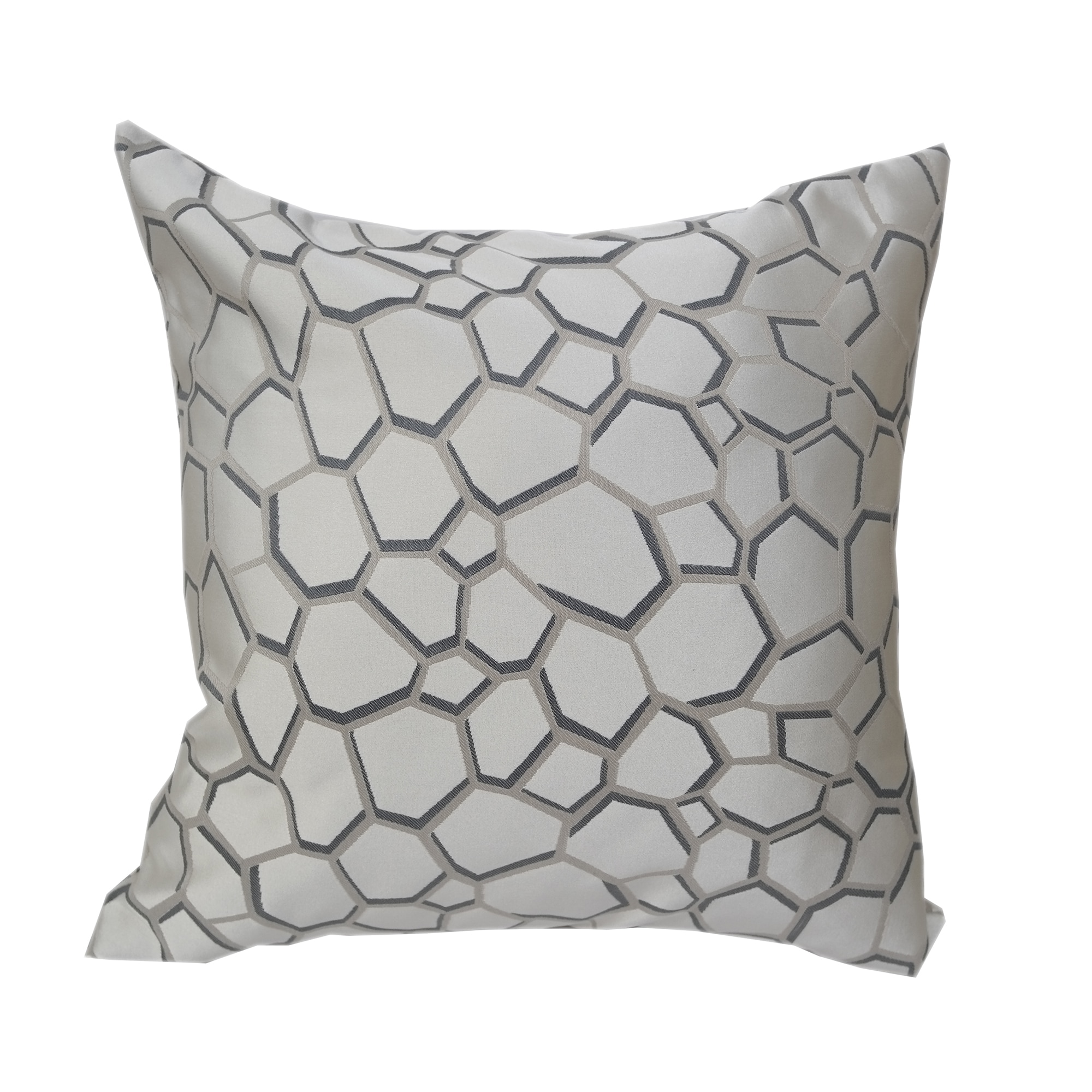 Chic Modern Silver Satin jacquard Poly Geometric Throw Throw Pillow by Home Accent Pillows