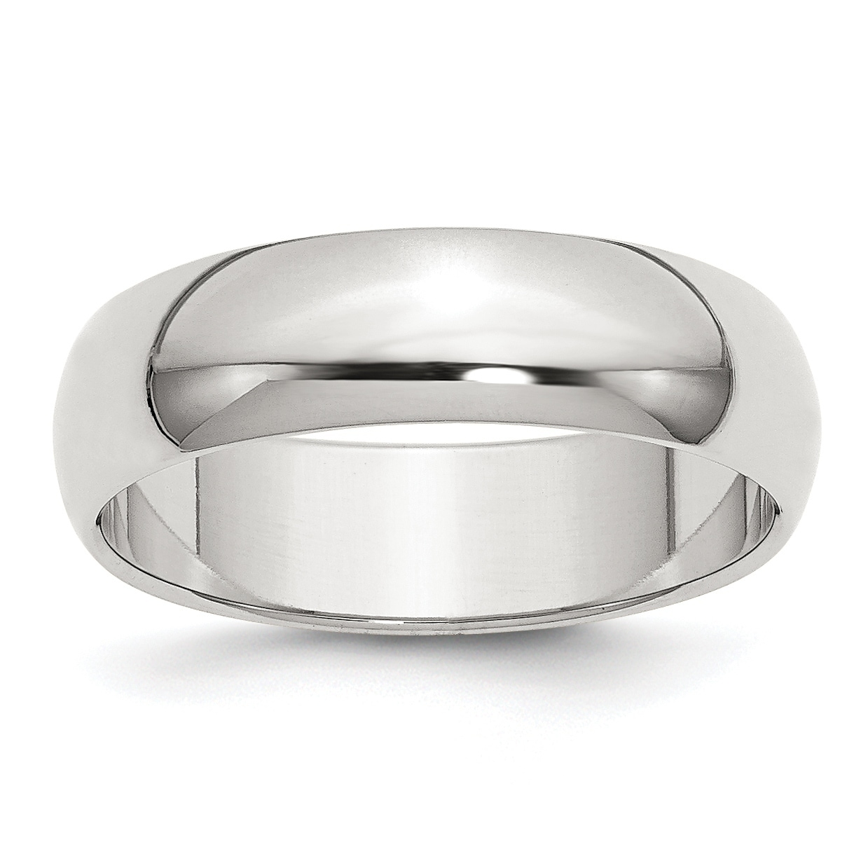 925 Sterling Silver Polished 10mm Half Round Wedding Ring Band Size 4-13.5