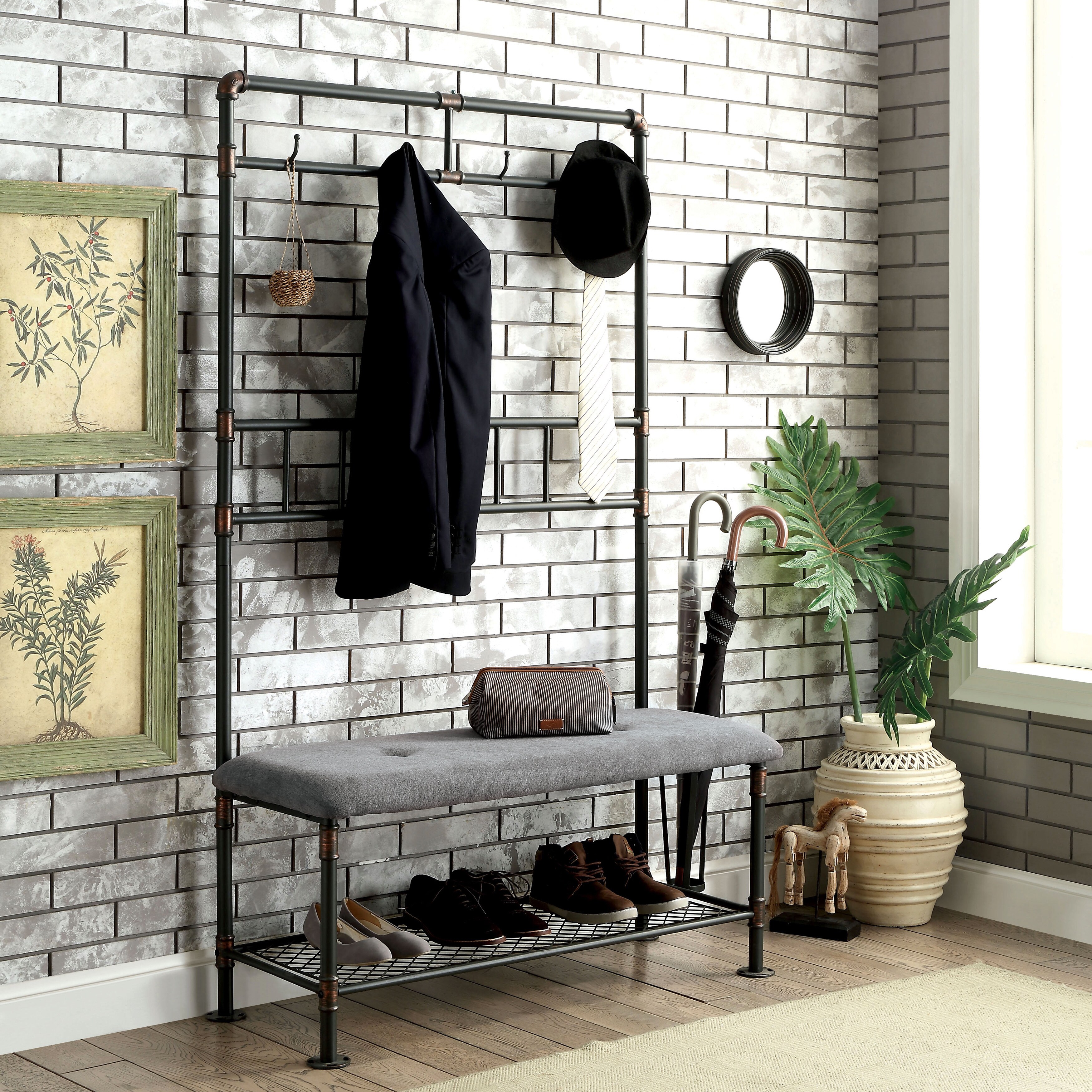 Furniture Of America Revo Black Metal Hallway Furniture Of America Revo
