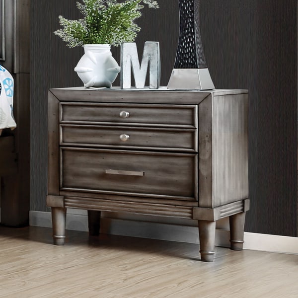 Shop Kerilan Contemporary Grey 3drawer Nightstand by FOA On Sale