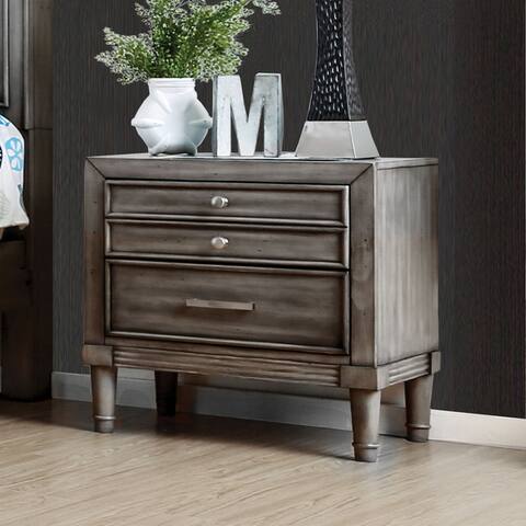 Furniture Of America Hax Contemporary Grey Solid Wood Nightstand