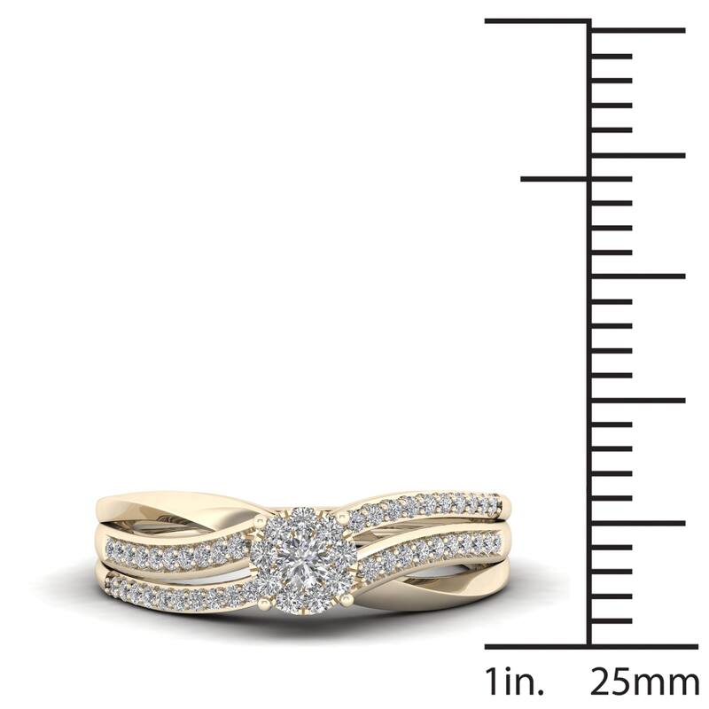 De Couer 1/5ct TDW Diamond Split Shank Ring - Yellow