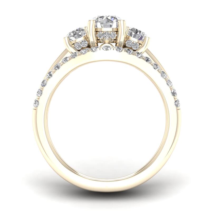 De Couer 1 1/2ct TDW Diamond Three Stone Anniversary Ring Set