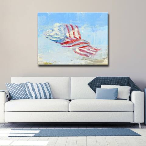 'Wind Blown Flag' Ready2HangArt Canvas by Dana McMillan