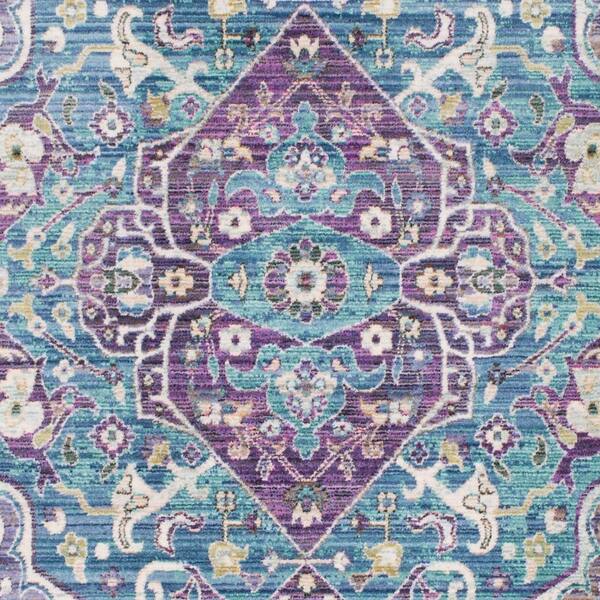 Shop Claire Purple Teal Distressed Vintage Medallion Area Rug 3 11 X 5 7 3 11 X 5 7 Overstock 15869503