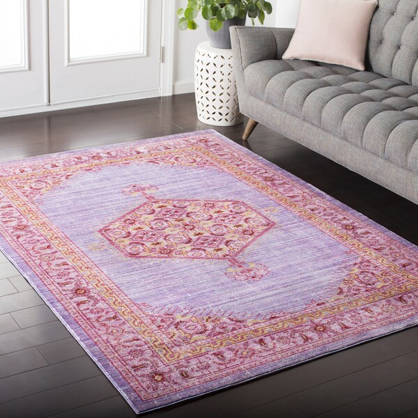 Shop HaliHouse Distressed Persian Vintage Purple Area Rug (3�11 x 5�7