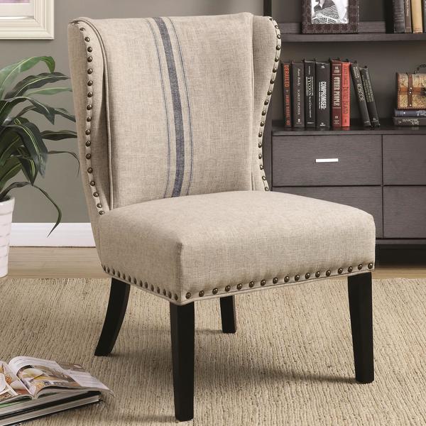 Shop Wingback Armless Design Accent Chair With Decorative Nailhead Trim