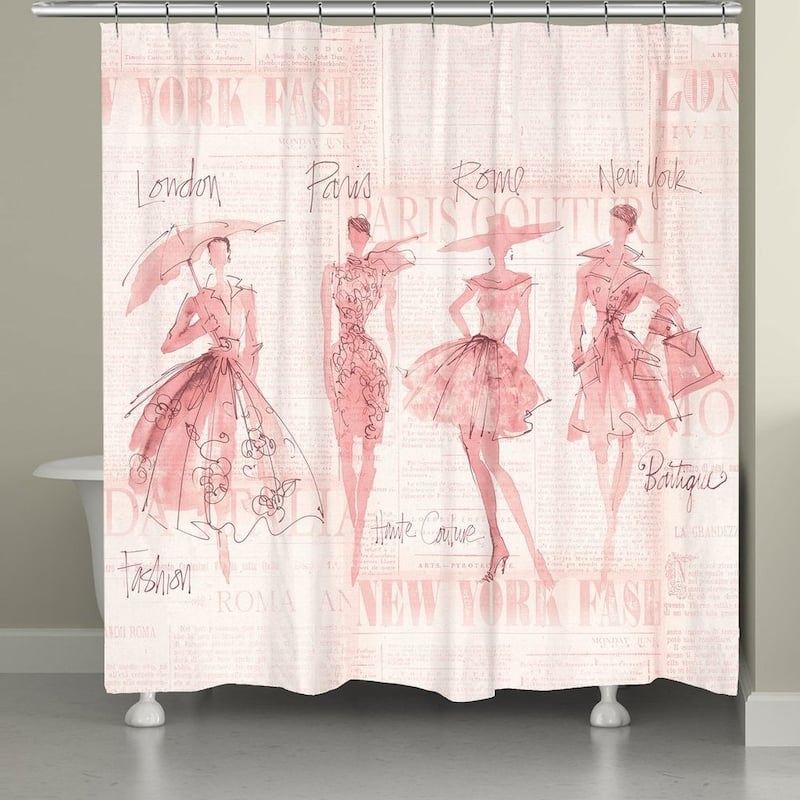 Laural Home Pink Fashion Divas Shower Curtain
