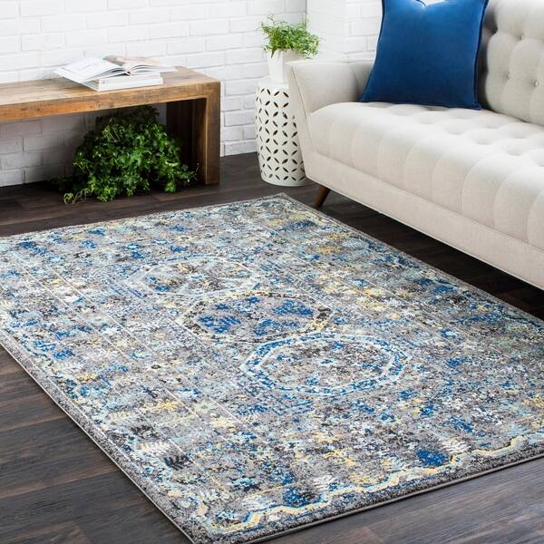 Georgian Colonial Heritage Vintage Blue/Grey Area Rug - 5'3