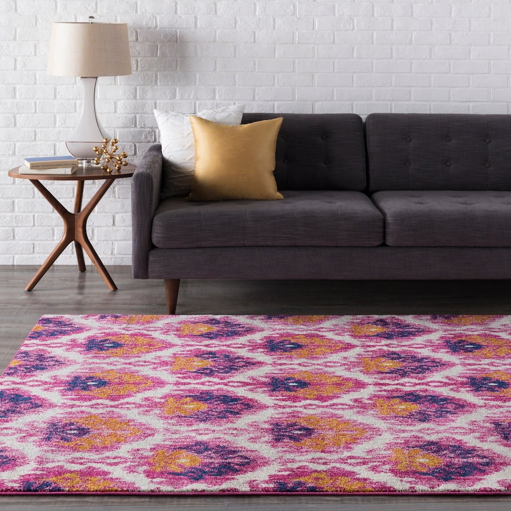 Emily Pink & Saffron Ikat Area Rug - 2' x 3'/Surplus
