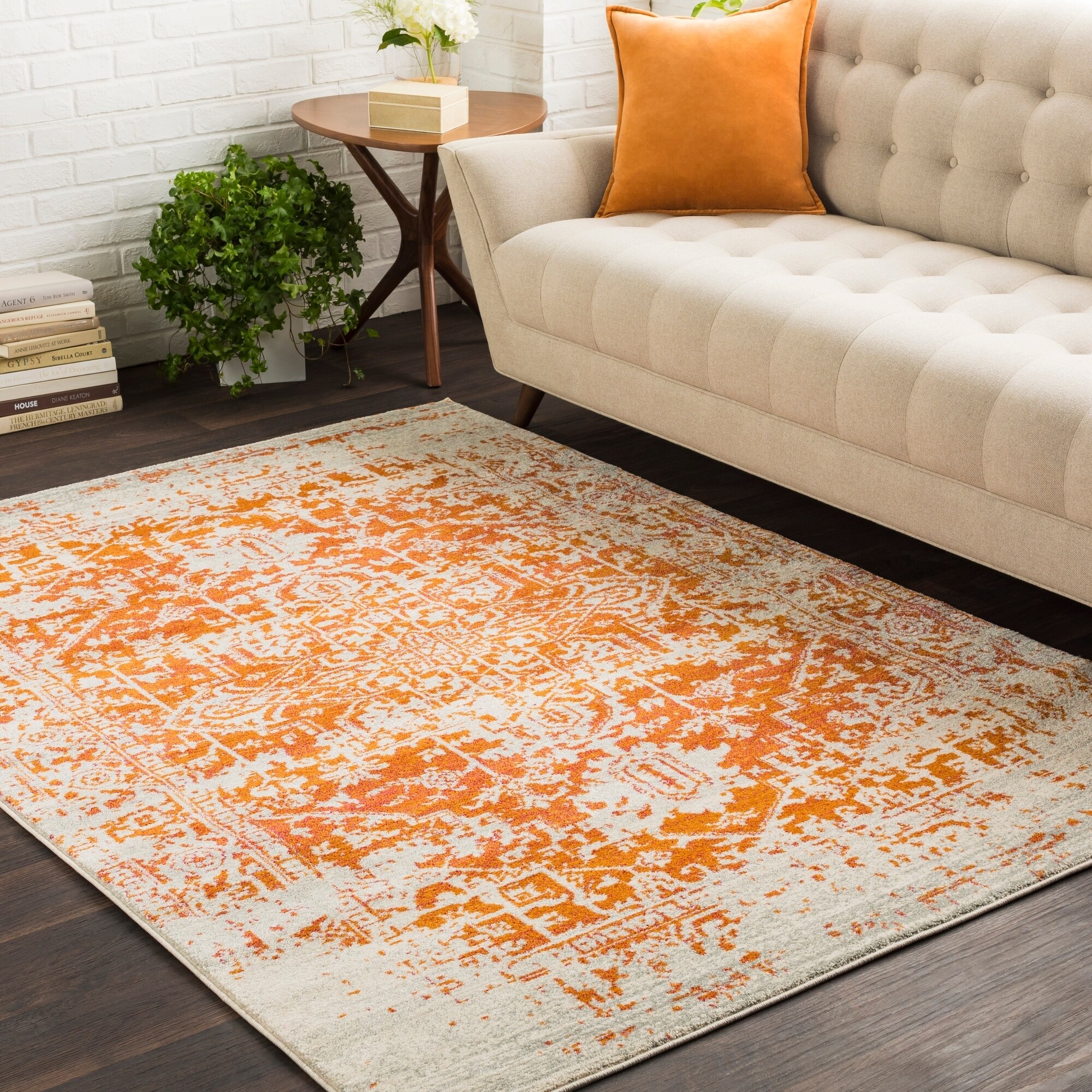 Haute Hali Persian Distressed Burnt Orange Area Rug 2 X 3 Distressed Burnt Orange Area Rug