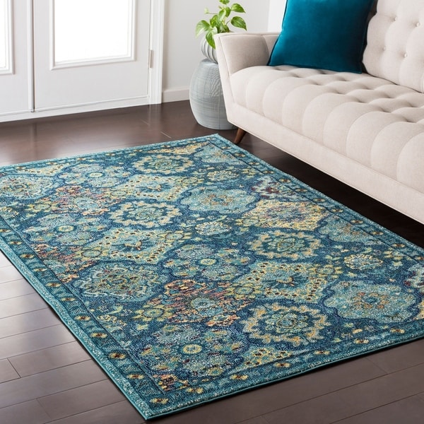 Shop Emilie Traditional Vintage Oriental Teal Area Rug - 2 ...