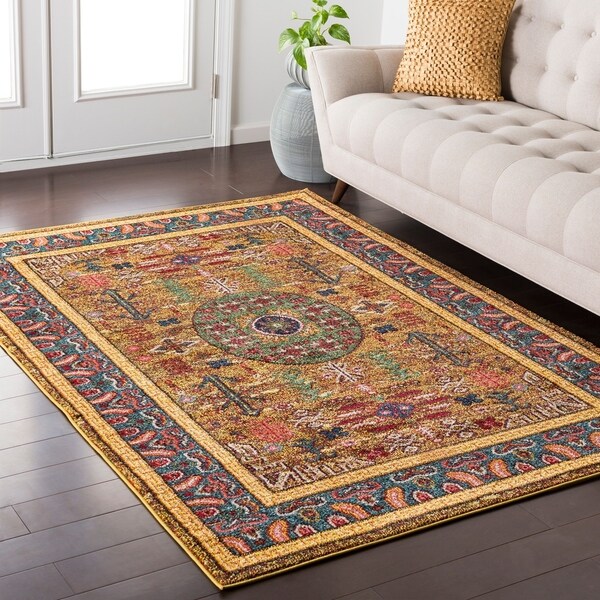 HauteHali Persian Boho Saffron Area Rug 7�10&quot; x 10�3&quot;/Surplus