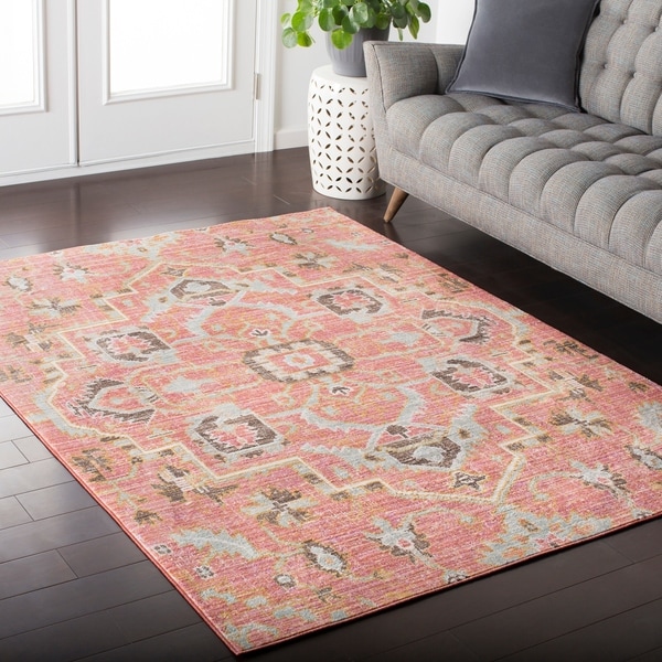 Shop Hali-House Distressed Persian Vintage Pale-Pink Area ...