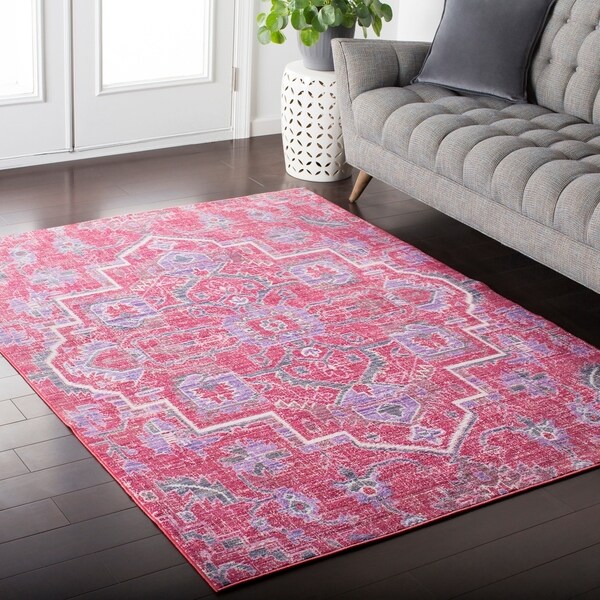 HaliHouse Distressed Persian Vintage Pink/ Purple Area Rug 2� x 3