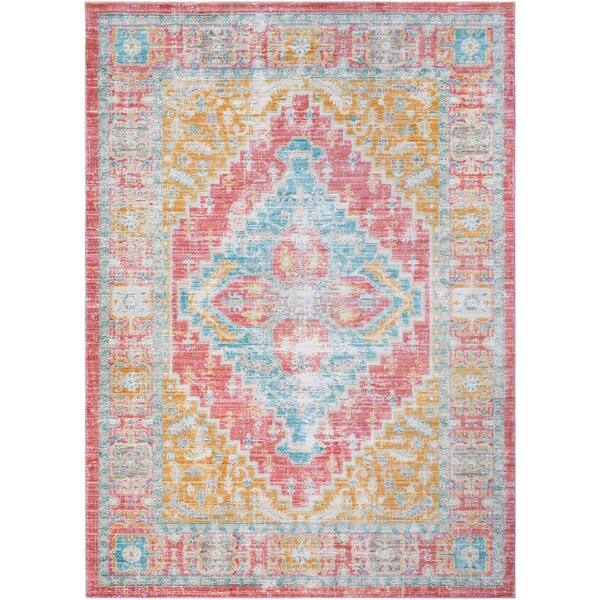 Shop Hali House Distressed Persian Vintage Pastel Pink Blue Area Rug 2 X 3 On Sale Overstock 15870687