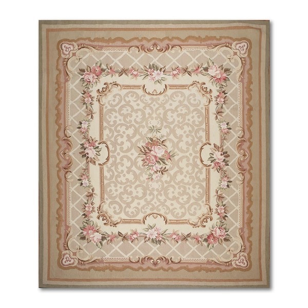 Aubusson Multicolor Wool French Needlepoint Flat Pile Area Rug Aubusson Multicolor Wool French Needlepoint Flat Pile Area Rug 8 X27