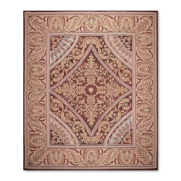 Aubusson Savonnerie Design French Garden Multicolored Wool Aubusson Savonnerie Design French Garden Multicolored Wool Handwoven Needlepoint Rug Multi