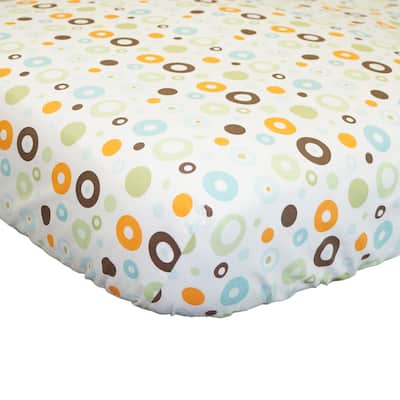 Cotton Tale Scribbles Multicolor Circles Fitted Crib Sheet - Multi