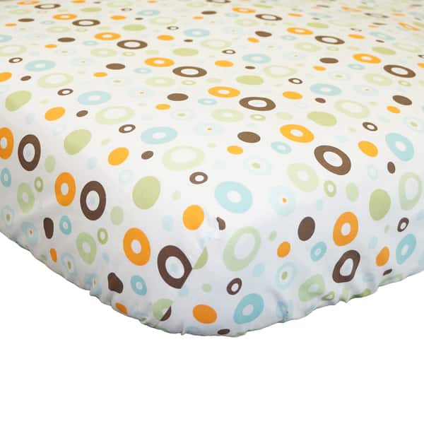 slide 2 of 2, Cotton Tale Scribbles Multicolor Circles Fitted Crib Sheet - Multi