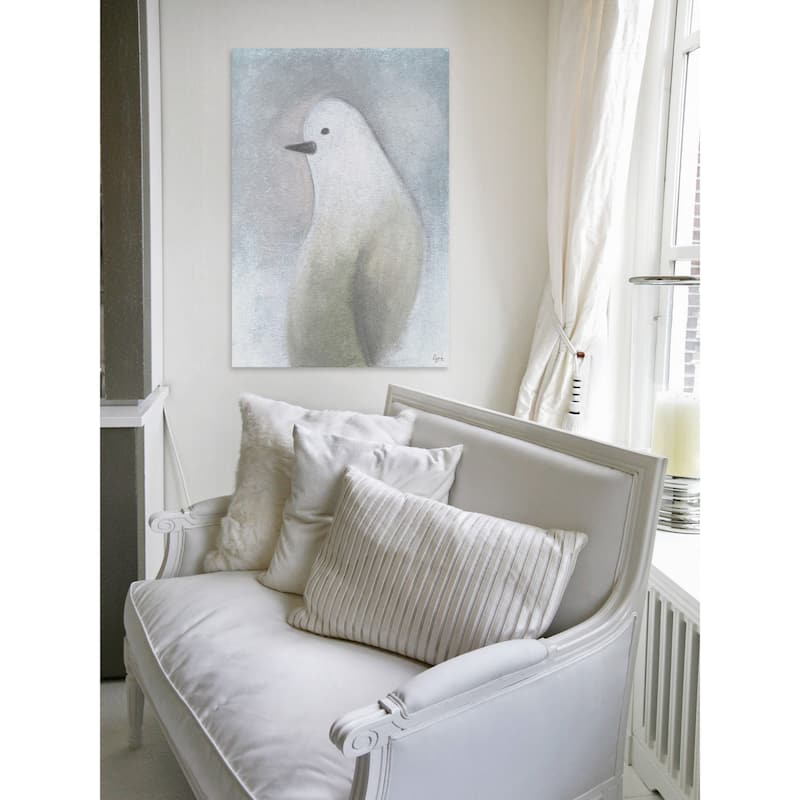 Snow Bird' Painting Print on Wrapped Canvas - Multi-Color