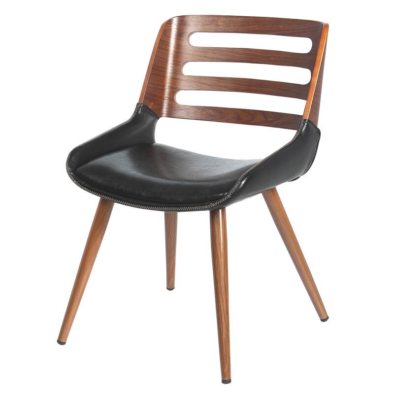 NPD Furniture Shelton Brown and Black Faux Wood Metal Side Chair