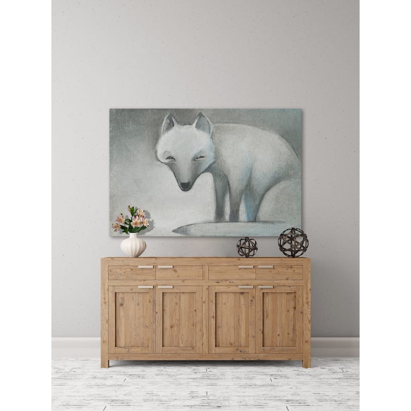 Snow Fox' Painting Print on Wrapped Canvas - Multi-Color